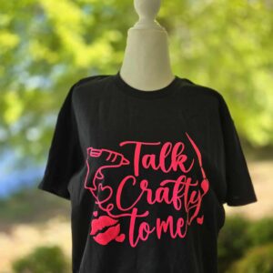 Talk Crafty to Me Tee - Black with Hot Pink Puff Lips