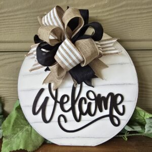 Welcome Tabletop Sign Craft Kit – Includes Prepainted Wood, Ribbon, Stand & Step-by-Step Video Tutorial