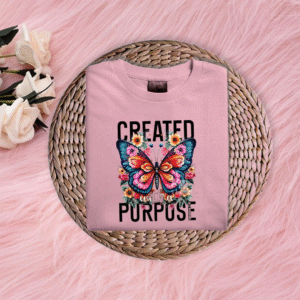 Created with Purpose Butterfly T-Shirt – Inspirational Christian Tee
