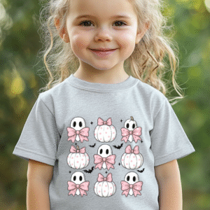 Coquette Ghosts & Pink Bows Kids T-Shirt
