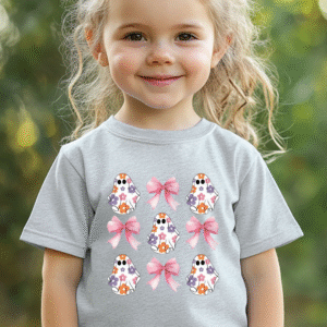 Coquette Ghosts & Pink Bows Kids T-Shirt